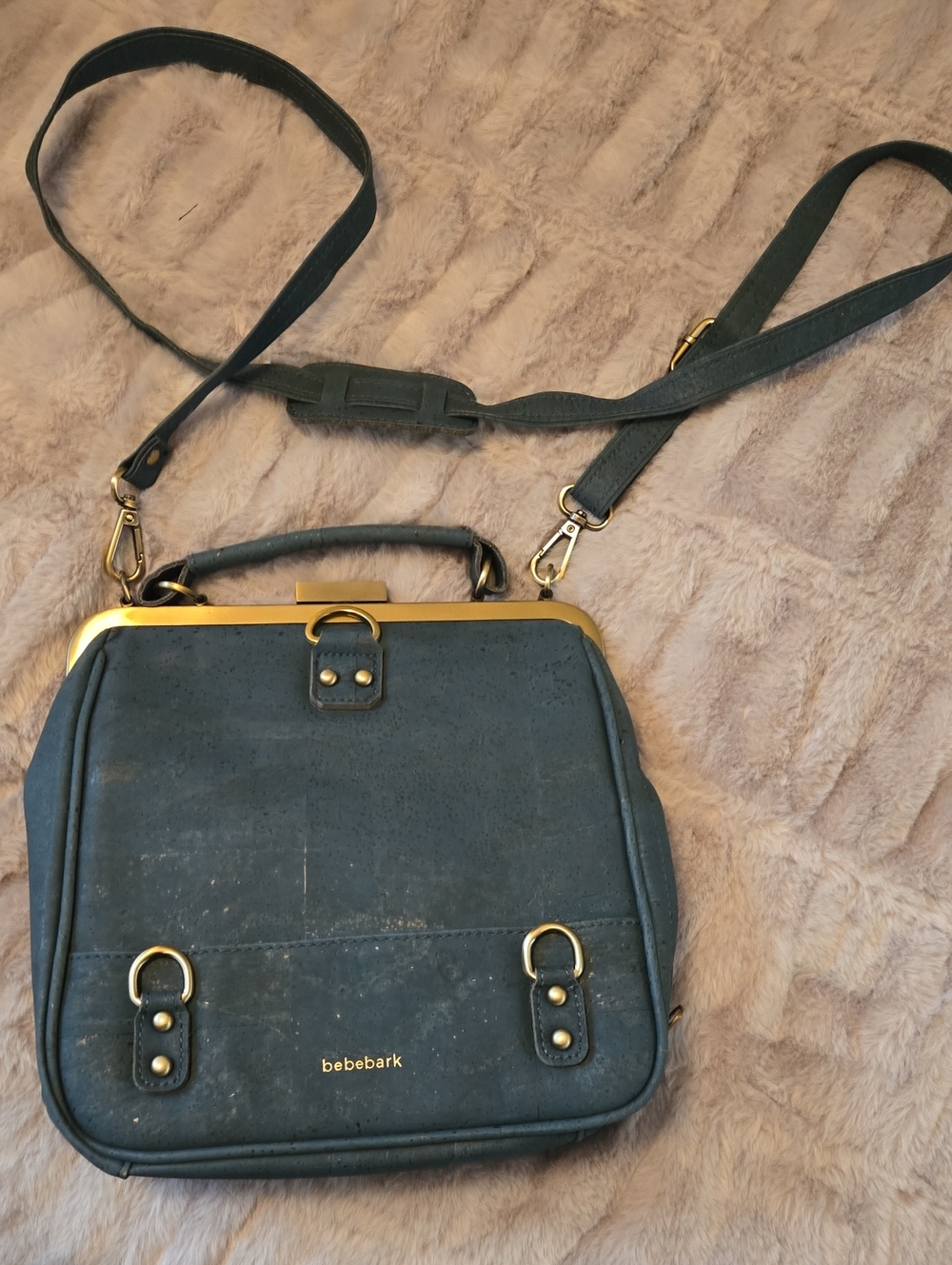 Bebebark Cork Convertable Purse To Backpack By Laflore Paris New Without Tag